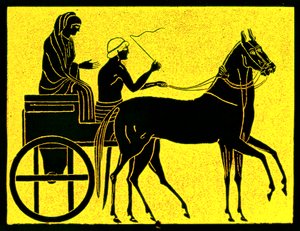 A Greek Chariot, Illustration from History of Greece by Victor Duruy, Published 1890 by American School