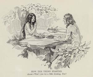 Adam and Eve in the Garden of Eden by American School