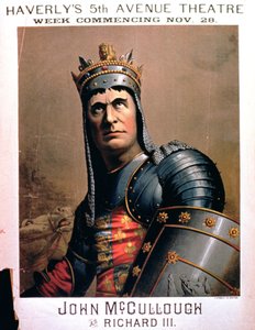 Advertisement for John McCullough as Richard III at Haverly