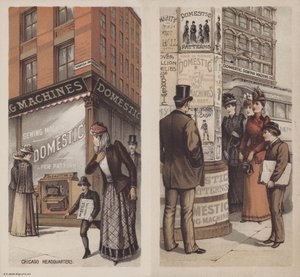 Advertisement for the Domestic Sewing Machine Company, Chicago, Illinois, USA