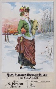 Advertisement for the McIntosh Skirt, from New Albany Woolen Mills, Indiana, USA by American School
