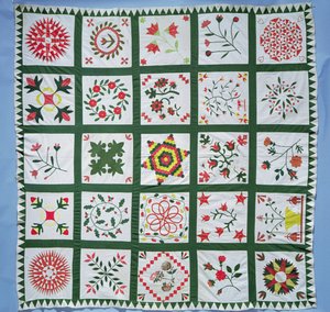 Album Quilt with Season Flowers by American School