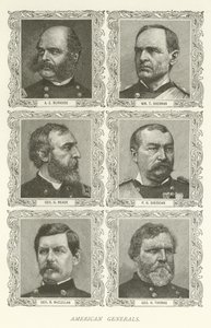 American Generals, A E Burnside, William T Sherman, George G Meade, P H Sheridan, George B McClellan, George H Thomas by American School