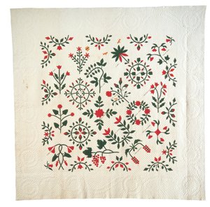Applique and Embroidered Garden Botanical Album Quilt