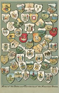 Arms of the States of the USA by American School