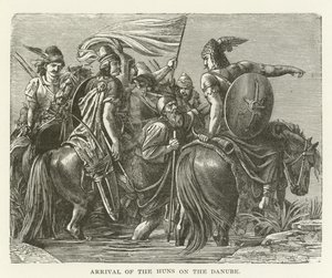 Arrival of the Huns on the Danube by American School