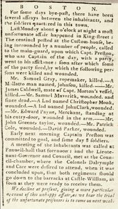 Article from the Boston Chronicle detailing the events of the Boston Massacre, 5th March, 1770 by American School