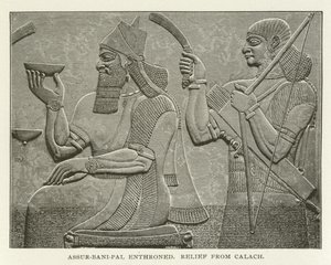 Assur-bani-pal Enthroned, Relief from Calach by American School