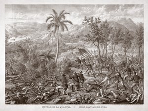 Battle of La Quasina, Near Santiago de Cuba, 1898 by American School