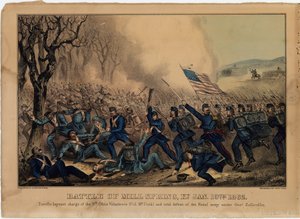 Battle of Mill Spring, Ky. Jan 19th 1862, pub. by Currier & Ives, c.1862