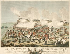 Battle of New Orleans and death of Major General Packenham on the 8th of January 1815 by American School