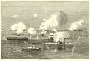 Bombardment of Fort Sumter, April 1863 by American School