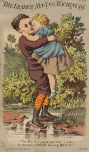 Boy Carrying Girl Over River by American School