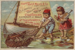 Boy Pulling-In Fishing Net
