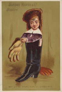 Boy Standing in Adult Boot by American School