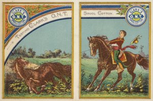Boy Straining on Horseback by American School