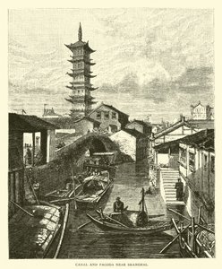 Canal and Pagoda Near Shanghai by American School