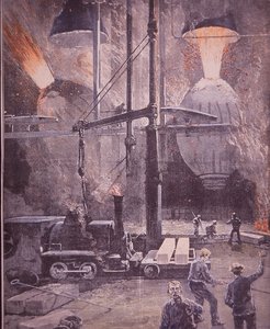 Carnegie Steel Works, Bessemer Converters at Full Blast, Pittsburgh, Pennsylvania