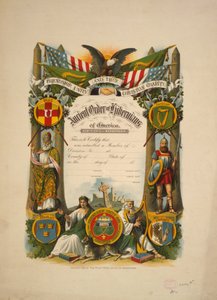 Certificate of membership in Ancient Order of Hibernians of America, c.1894 by American School