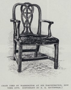 Chair used by George Washington at his inauguration, New York City by American School