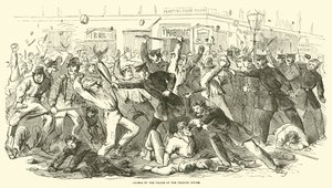 Charge of the Police at the Tribune Office, July 1863 by American School