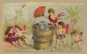 Cherubs Making Ice Cream in Gem Freezer