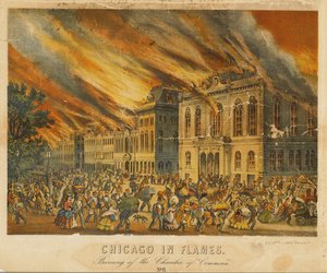 Chicago in Flames: Burning of the Chamber of Commerce by American School