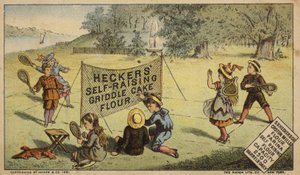 Children Playing Racquetball, Advertising Flour