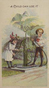 Children Playing with a Water Pump by American School