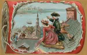 Children Viewing the Battle of Bunker Hill, 17 June 1775 by American School