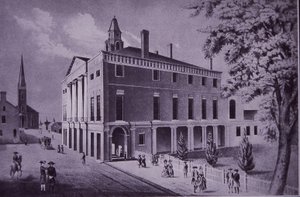 City Hall, Wall Street, New York City in 1790 by American School