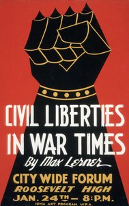 Civil Liberties in War Times Poster by American School