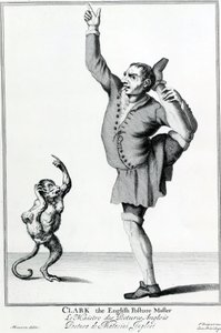 Clark the English Posture Maker, from The Cryes of the City of London Drawne after the Life, engraving after Marcellus Laroon II, published by Pierce Tempest, 1688