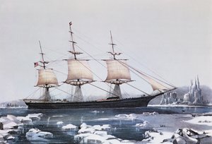 Clipper Ship Red Jacket in the ice off Cape Horn on her passage from Australia to Liverpool by American School