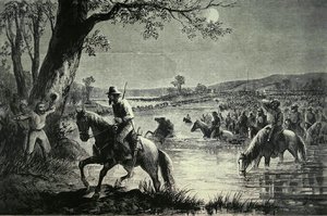 Confederate Army Crossing Fords of Potomac River during Invasion of Maryland in 1862