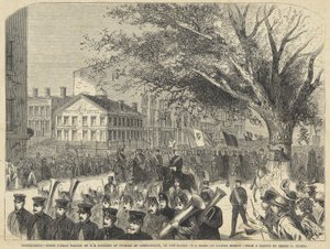Connecticut - First Public Parade of the Knights of Pythias of Connecticut, at New Haven. The Scene on Chapel Street, from Harper