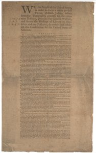 Constitution, first printing, printed by Dunlap & Claypoole, 17-19 September 1787 by American School