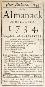 Cover of Poor Richard, an Almanack, 1734 by American School