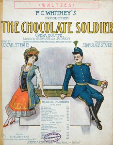 Cover of Score of The Chocolate Soldier, Operetta by Oscar Straus, published in New York, c.1910