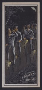 Cyclists riding at night by American School