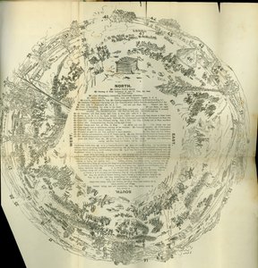 Cyclorama fold out map detailing the History of the Great Rebellion, c.1870
