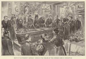 Death of Ex-President Harrison, Scene in the Parlors of the Harrison Home in Indianapolis by American School