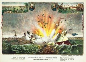 Destruction of the U.S. Battleship Maine in Havana Harbor, 15th February 1898, published 1898
