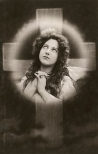 Devout Woman Praying Before a Cross by American School
