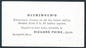 Dickinsons, supplier of embossed cards of all the latest styles by American School