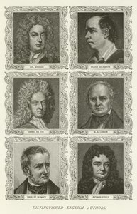 Distinguished English Authors: Joseph Addison, Oliver Goldsmith, Daniel Defoe, W. S. Landor, Thomas De Quincey, Richard Steele by American School