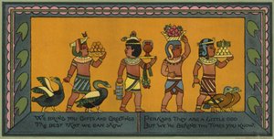 Egyptian themed Christmas card by American School