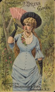 Elegant Lady Holding Fan by American School