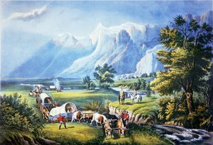 Emigrants crossing the Plains by American School