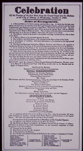 Erie Canal: Key Part of the New York State Canal System; Broadside of 8th October 1823 Celebrating Its Opening (Completed in 1825) by American School